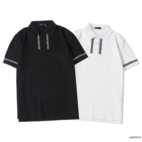 

summer euramerican classic mens desgner polo tshirt luxury polo shirt short sleeve street cotton new fashion polo shirt, White;black