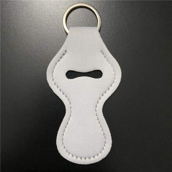 

white blank lipstick holder neoprene sublimation chapstick lipstick holder portable keychain key ring for heat transfer diy customization