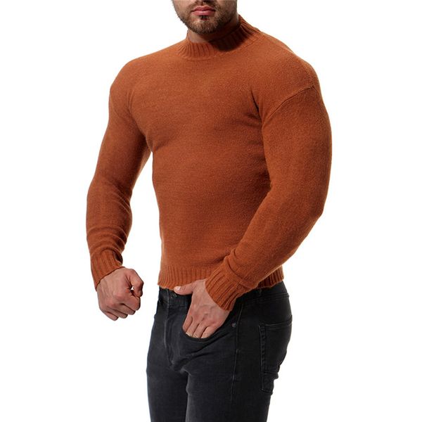 

2018 men's high lapel slim bottoming shirt men casual solid color cotton blend sweater for male autumn winter new style -2xl, White;black