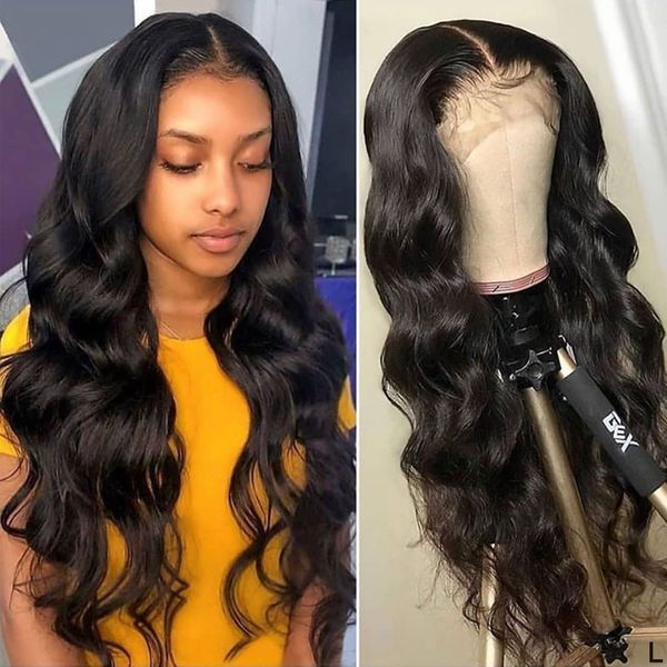 

peruvian body wave wig lace front wig pre plucked with baby hair remy wig, Black