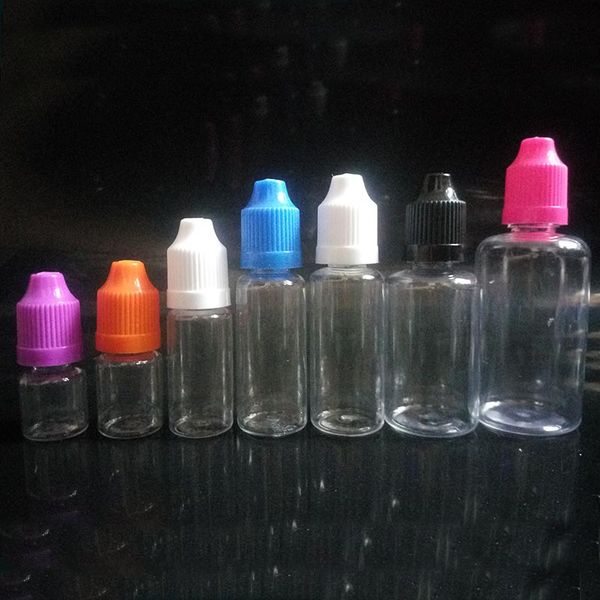 

500pcs empaty pet plastic dropper bottles 3ml 5ml 10ml 15ml 20ml 30ml 50ml 100ml e liquid refillable bottle for e juice nail gel