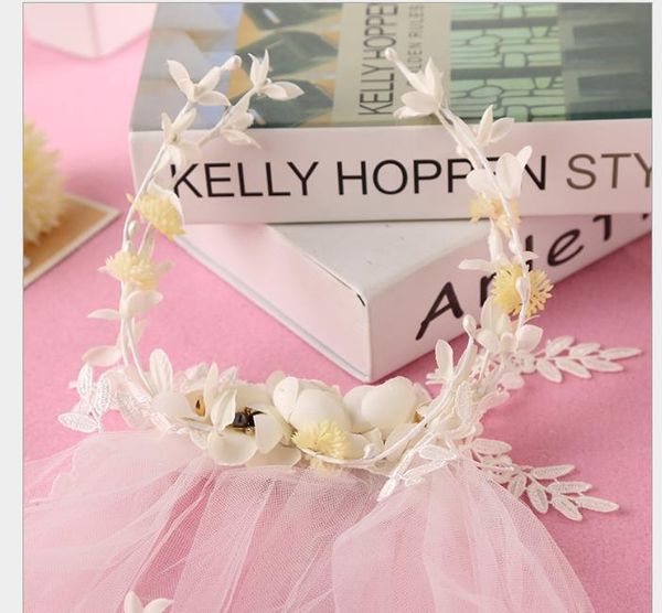 

korean flower headdress, headdress, hairband, sweet and smart hairdress, wedding ornaments, wedding dress accessories, Slivery;golden