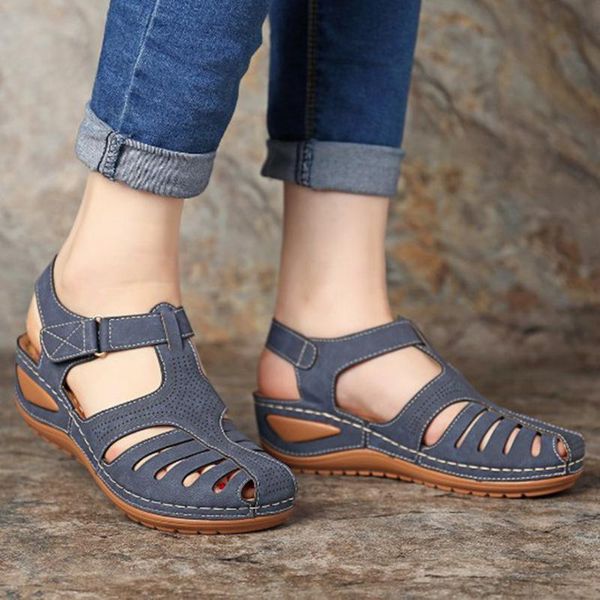 

summer sandals buckle casual women shoes platform shoes 2020 plus size 46 dropshipping, Black