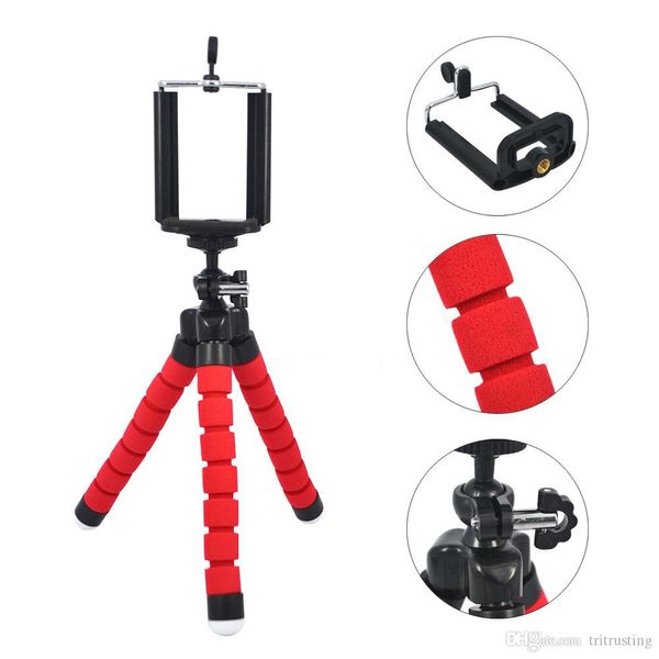 Montagem de Telefone celular Suporte Do Carro Stand Flexível Octopus Tripé Bracket Monopod Apoio Espuma Ajustável Para Smart Phone Camera Universal MQ200