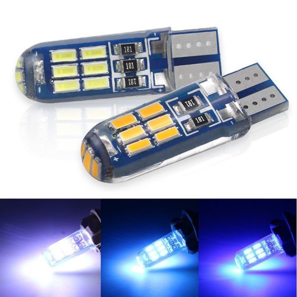 

1 piece waterproof silicone t10 15smd led bulb w5w led bulbs for car courtesy dome map door license plate light parking clearance lights