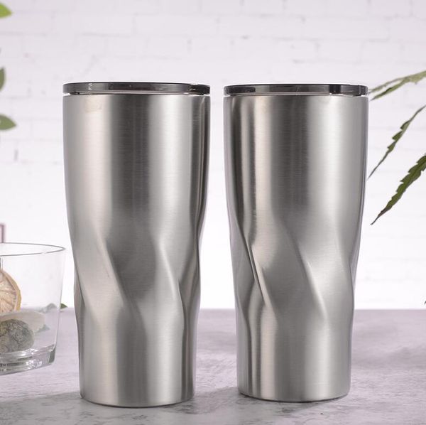 

stainless steel curving tumblers twist cup 20oz double wall vacuum waist shape water cups insulation beer coffee mugs mma 1908