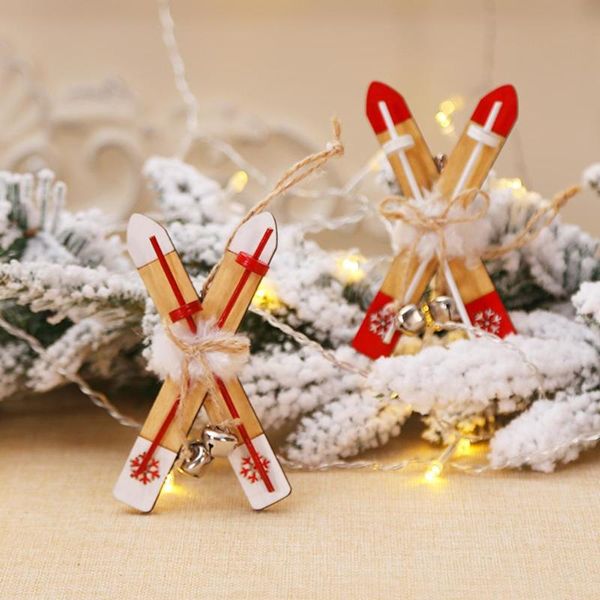 

wooden christmas sleigh tree decoration pendant ornaments for window hanging xmas new year supplies