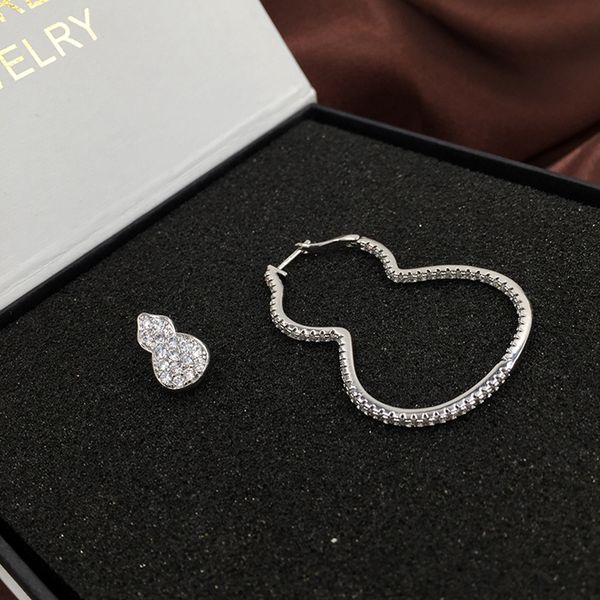 

fashion silver color vintage plant hoop earrings for women pave crystal zircon jewelry brincos, Golden;silver