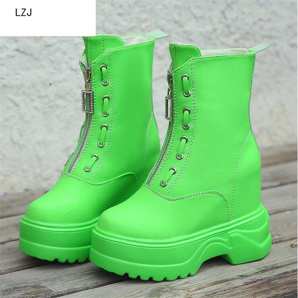 

lzj women boot 2019 platform warm shoes woman waterproof winter boots women candy colors boots snow boot ladies shoes size 35-39, Black