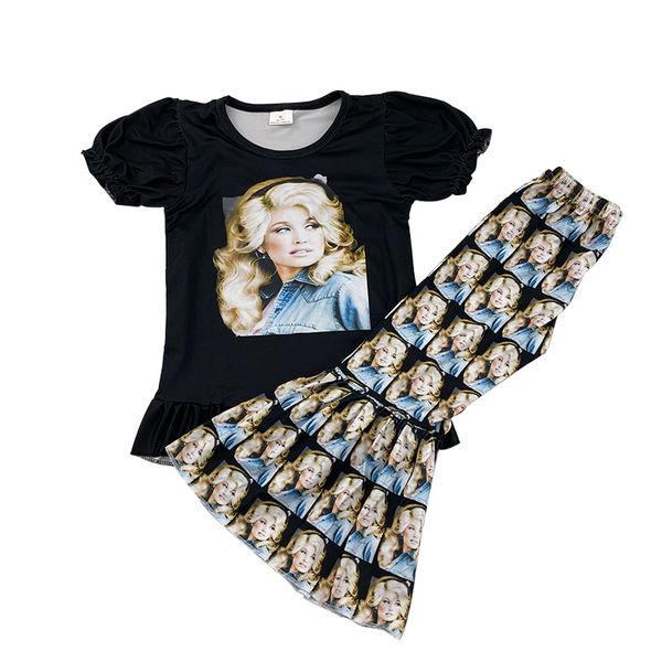 

бутик горячей моды звезды картины расклешенные брюки детский костюм, White