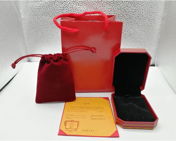 Braccialetto/collana/anello di colore rosso di modo originale scatola arancione scatola insacca scatola regalo gioielli da scegliere