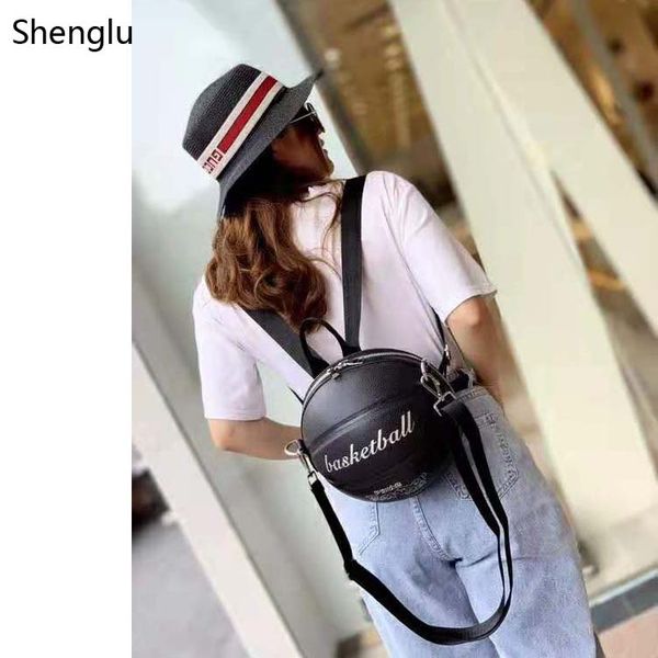 

уникальный конструктор shenglu 2020 баскетбол shaped сумочка спину кожаный мешок messegner