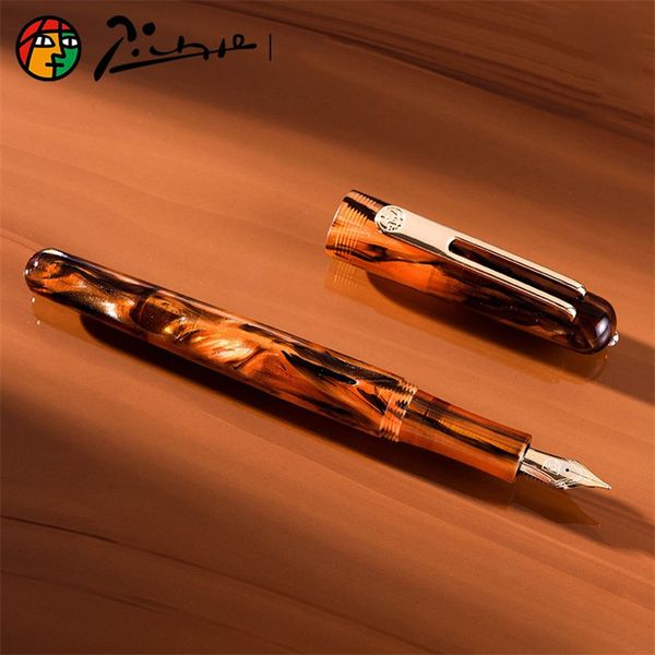 

picasso aurora resin body fountain pen 0.5mm ink pen pluma estilografica for writing dolma kalem caneta tinteiro stationery 1080