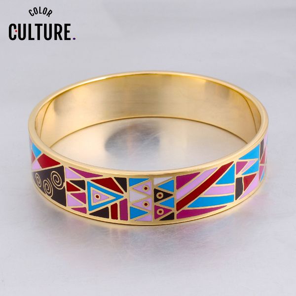 

dubai jewelry geometry designs bracelet bangle gold-color stainless steel enamel bangles for women anniversary gift, Black