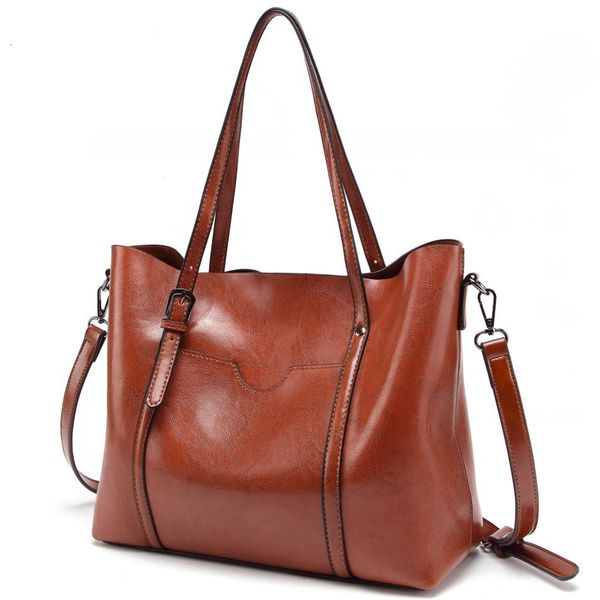 

2019 vintage women bag bags designer new fashion trend luxury handbags shoulder slung oily leather handbag red blue green black