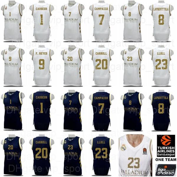 

real madrid basketball 23 sergio llull jerseys 1 fabien causeur 5 rudy fernandez 7 facundo campazzo 8 laprovittola nicolas 9 felipe reyes