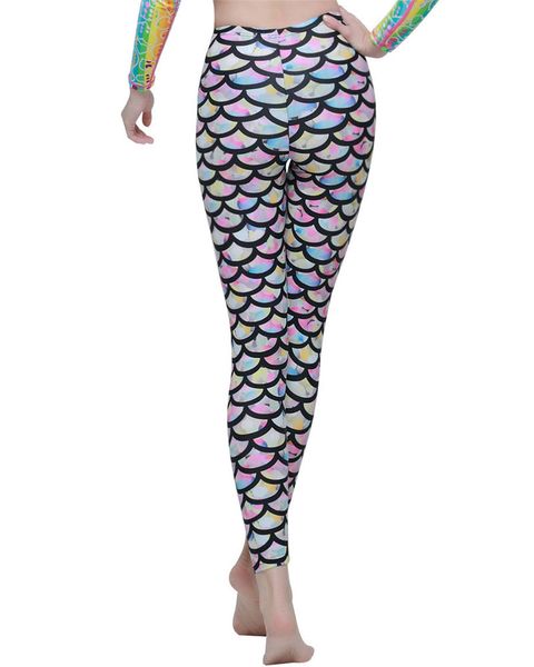 

women swim tights full legs sun protective swimwear fish mermaid scales printed leggings for scuba swim yoga snorkeling, Black;blue