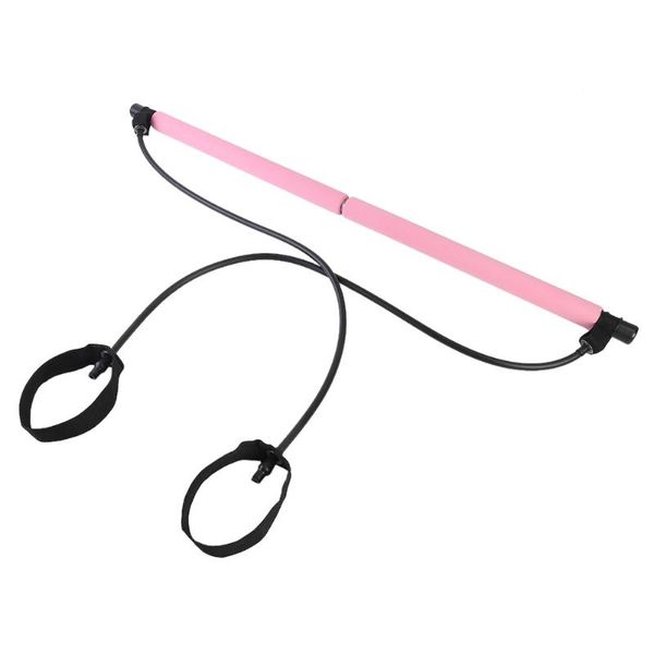 

tpe eva portable gym pilates bars stick with resistance band abdominal resistance bands rope puller for home fitness workout yoga circles