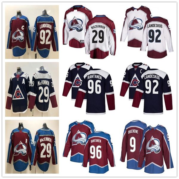 

2020 stadium series 8 cale makar 92 gabriel landeskog 29 nathan mackinnon 96 mikko rantanen home away colorado avalanche hockey jerseys, Black;red