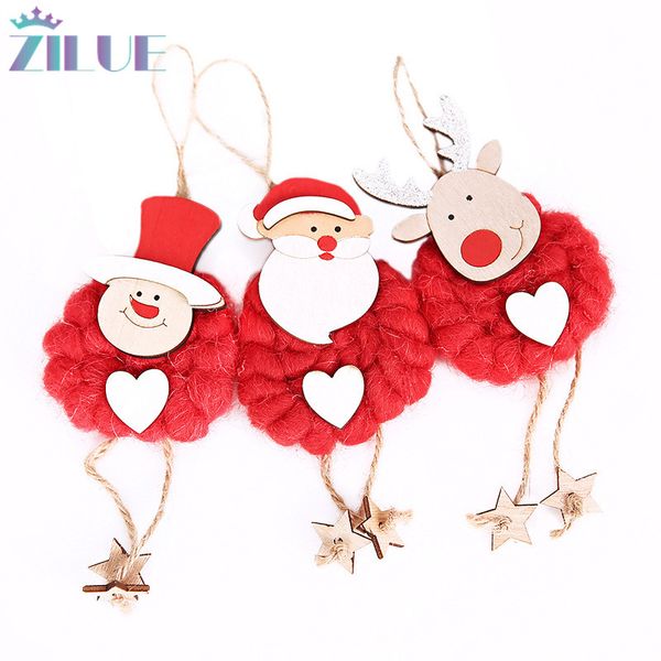 

zilue 1set/lot christmas decorations felt hangings supplies l window fabric doll pendant with hand christmas tree decoration