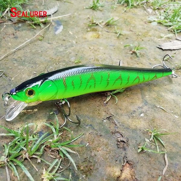 

sealurer minnow fishing lures 11.5cm 13g wobbler floating 6# treble hook artificial pesca hard bait swimbait crankbait 5 colors