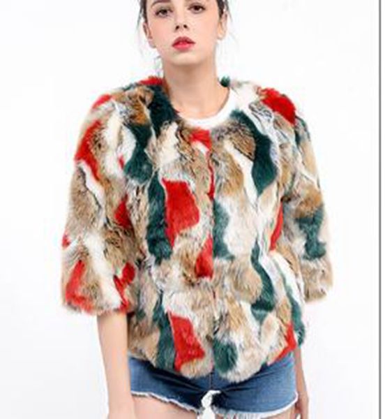 

woman winter new fund of euramerican tide high-quality goods vogue individual character han version colour fox fur coat / s-3xl, Black