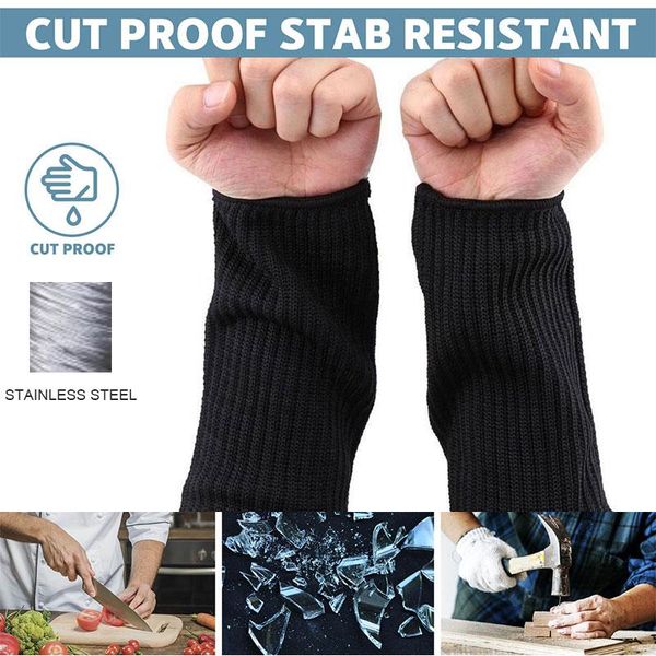 

wear-resistant anti cutting gloves cut prevention arm electromechanical automobile finger protectors glass industry, Black;gray