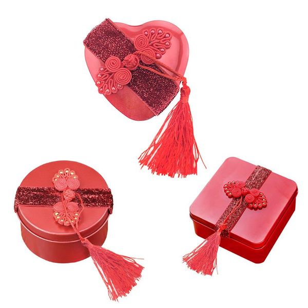 

3pcs round tinplate candy boxes chinese style chocolate cases wedding gift sweet boxes
