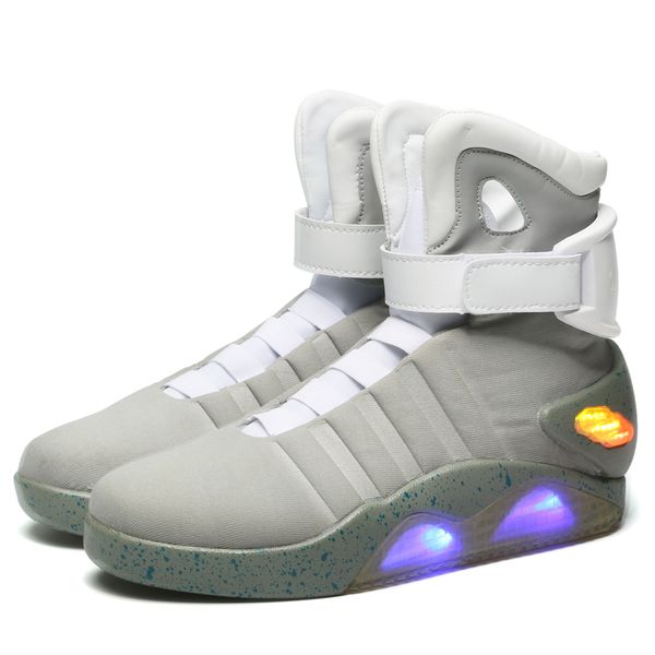 

air mag shoes marty casual led shoes back to the future glow in the dark gray/black mag marty mcflys shoes no logo l22