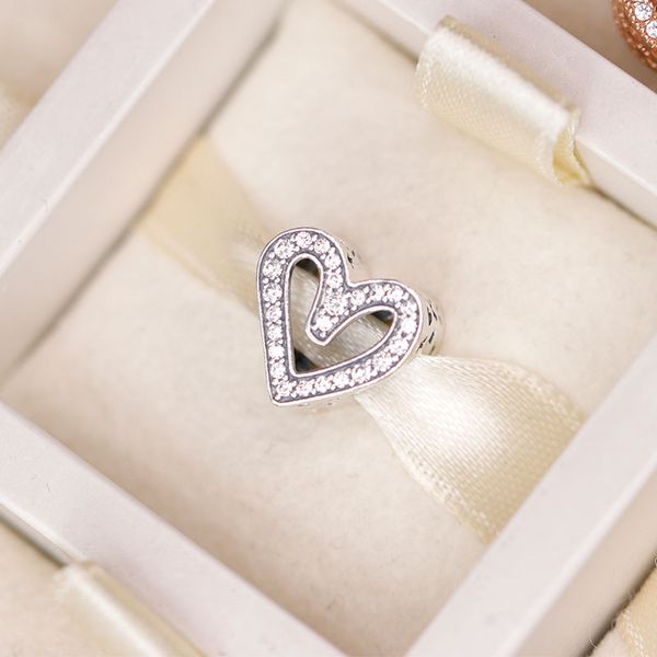 

2020 валентин шарм 925 серебряного sparkling freehand сердце подвеска с розовым fit бисер браслеты diy для женщин оптового, Bronze;silver