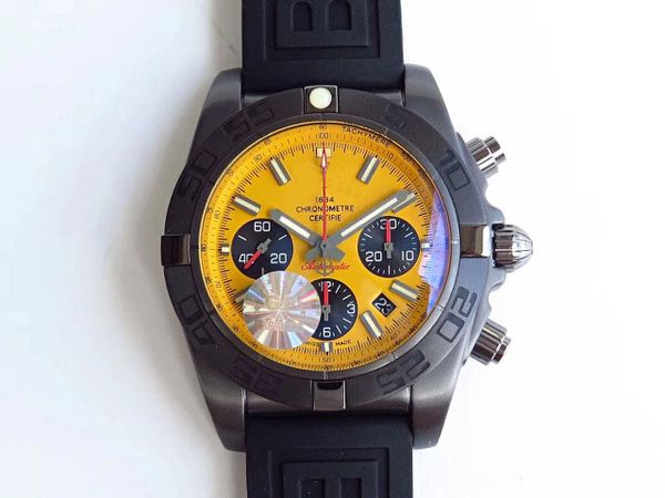 

Gf factory 44mm black teel watch a ia7750 automatic chain timing movement 316l black teel 100 life waterproof