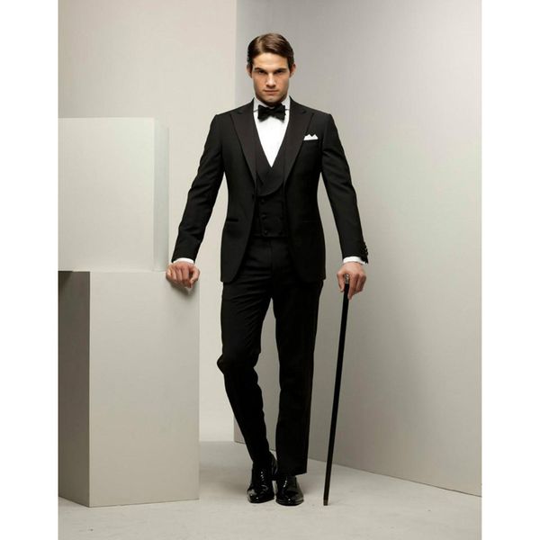 

2020 black groom suit formal suit wedding for men groomsman tuxedos peaked lapel with shawel lapel vest men suits a050, White;black