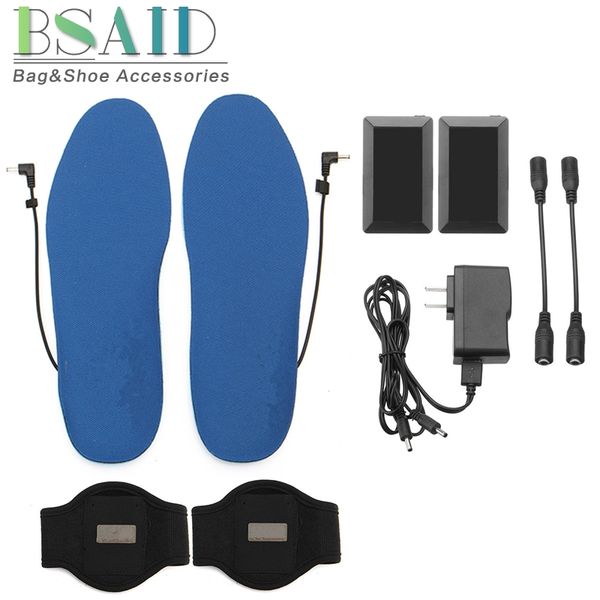 

bsaid usb electric heated shoe insoles, women men foot warmer heater, battery warm heating winter insole feet pads diy m/l mat, Black