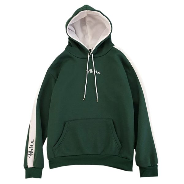 

women's hoodies & sweatshirts women loose plus size solid hoodie spring autumn college style plush hooded long-sleeved letter top, Black