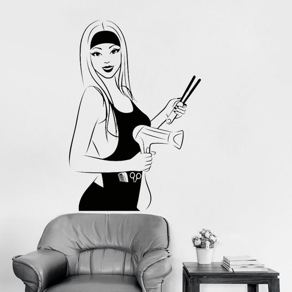 Beauty Salon Hair Stylist Wall Stickers Vinyl Decals For Home
