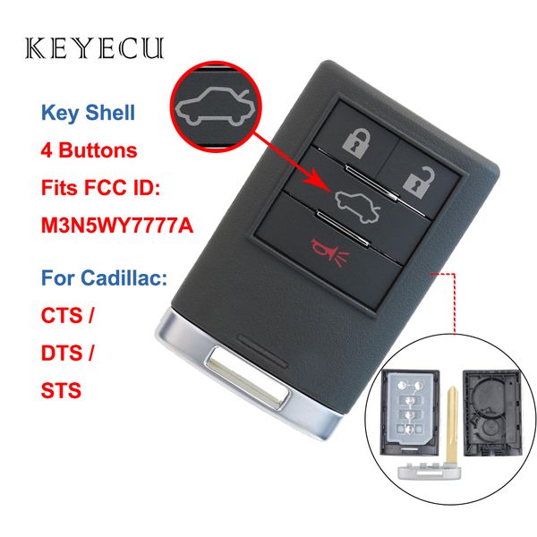 

keyecu 4 кнопки дистанционного ключа автомобиля shell обложка чехол для cts dts sts 2008 009 2010 2011 2012 2013 - m3n5wy7777a