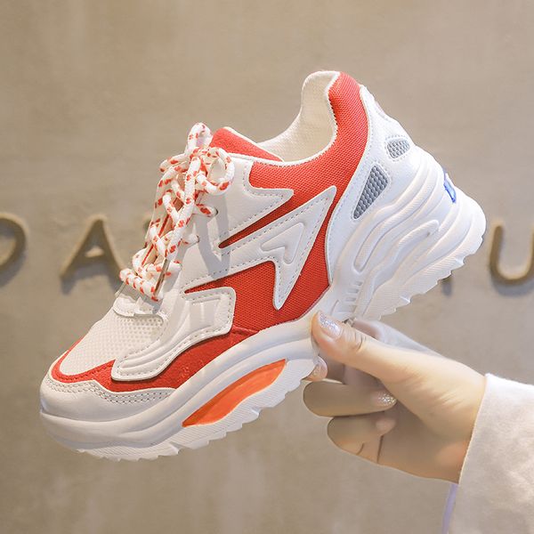 

comfortable sneakers women platform shoes lace up mesh women shoes big size lightweight flat casual, Black