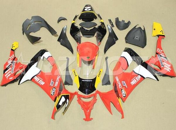 

4gifts new abs motorcycle full fairings set fit for kawasaki ninja zx-10r zx10r 2008 2009 2010 08 09 10 10r yellow red