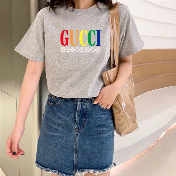 

2019 men's and women's sports short sleeve jogging sports pure cotton shirts, brand printed t-shirts, leading the fashion trend st, White
