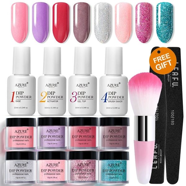 

beauty 15pcs/lot dipping powder with gift brush glitter powder nail art base gel nail art brush saver, Silver;gold