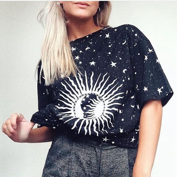 

2020 fashion women's t-shirt summer new loose short-sleeved women's round neck design printed T-shirt size S-XL-002