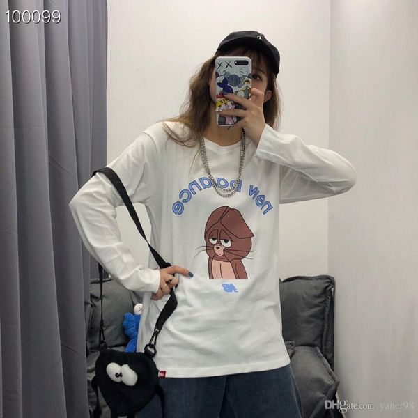 

new simple pullover for women, printed pattern, cotton breathable and sweat-absorbing fabric, fashionable and comfortable long-sleeved t-shi, White