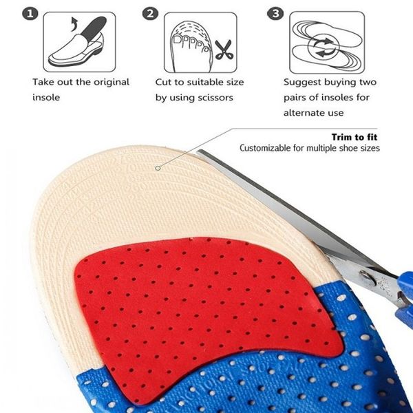 

new silicone shoe insoles cutable size men women ortc arch support sport shoe pad soft running insert cushion, Black