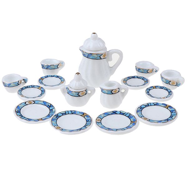 

1:12 dollhouse kitchen miniature porcelain ceramic tea cup set flower tableware kitchen dollhouse