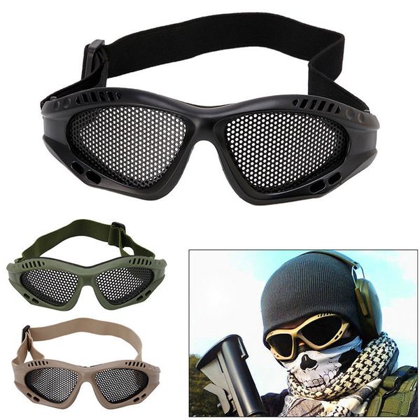 

tactical motorcycle airsoft eye protection goggles anti fog mesh metal glasses