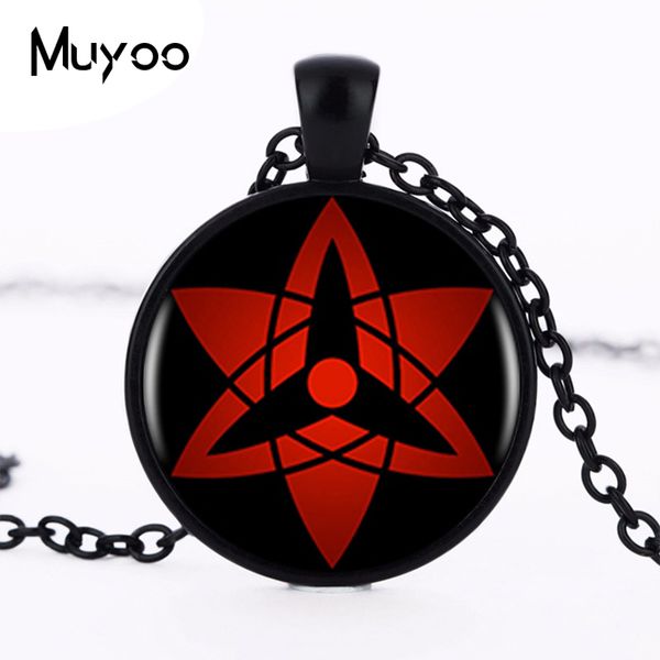 

wholesale naruto sharingan shippuuden eyes pendant necklace black chain vintage necklace men jewelry children gift hz1, Silver