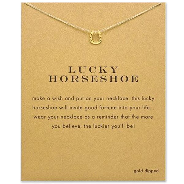 

мода lucky horseshoe ожерелье для женщин кулон цепи ключицы заявление колье ожерелья день святого валентина подарочные карты ожерелья, Silver