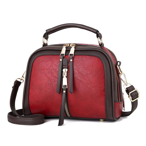 

women pu leather handbag ladies zipper shoulder bag new girl clutch color matching crossbody bag
