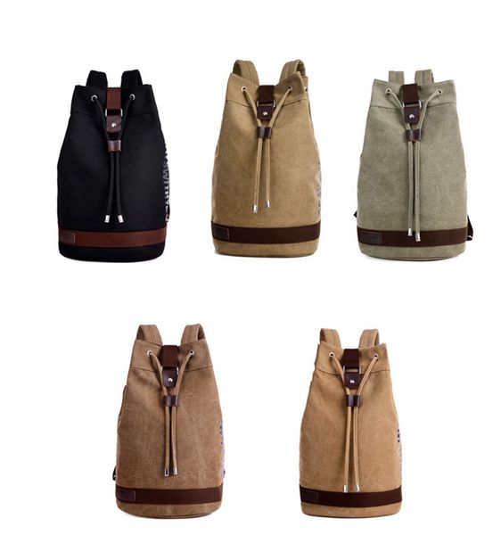 

large capacity canvas mountaineering man backpack male bucket travel shoulder bag tactical military canvas backpacks new fashion