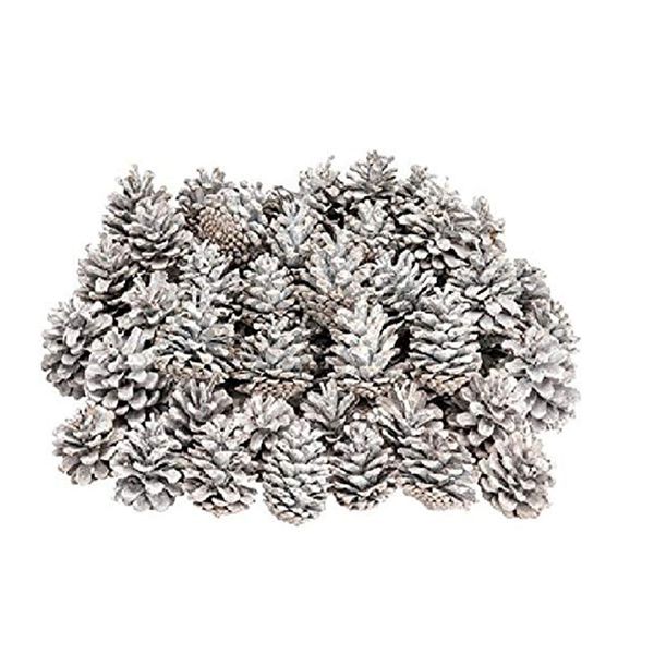 

18 pcs christmas pine cones white snow tipped dried pine cones christmas hanging pinecone ornaments home tree decoration party s